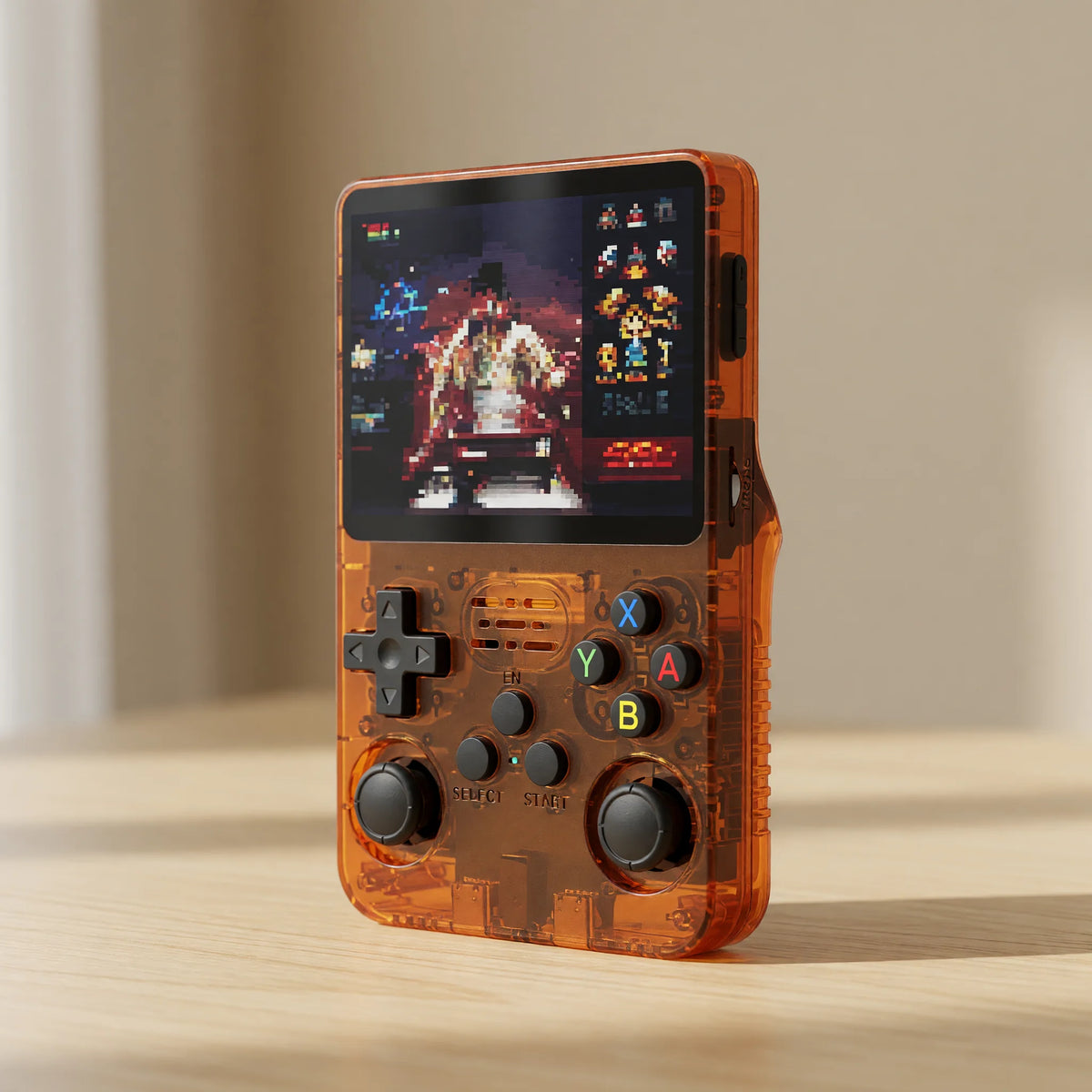 Pocketro One coloris orange translucide, vue de trois quarts