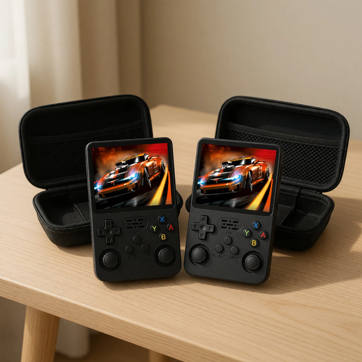 Duo Pocketro One coloris noir mat : deux consoles avec leurs housses de protection
